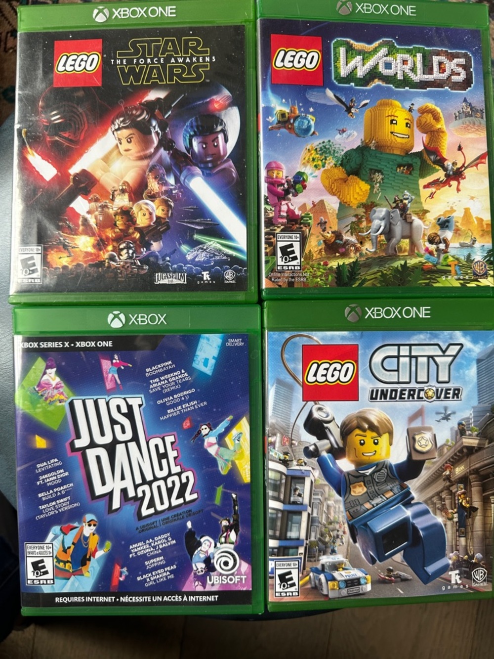 XBOX ONE 4 Game Lot Various LEGO, Just Dance